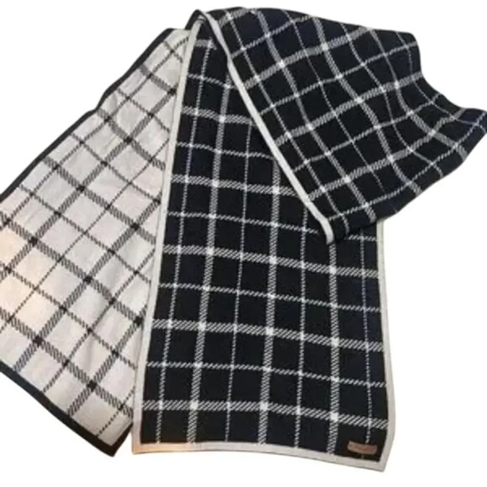 COACH Scarf Vintage Reversible Wool Wrap UniSex Neck Muffler Cozy Classic Demure